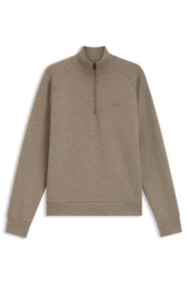Boss Zip-neck sweatshirt in stretch cotton herr – bild 4