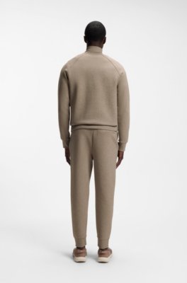 Boss Zip-neck sweatshirt in stretch cotton herr – bild 3