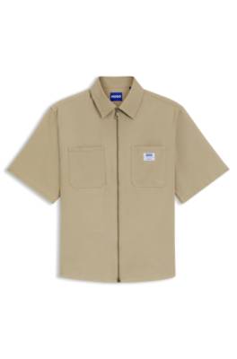 Oversized-fit shirt in stretch cotton 1