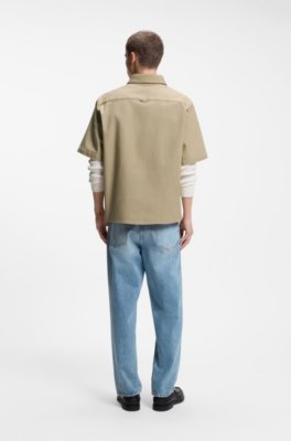 Hugo Oversized-fit shirt in stretch cotton overshirts herr – bild 3