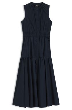 Sleeveless dress in cotton poplin