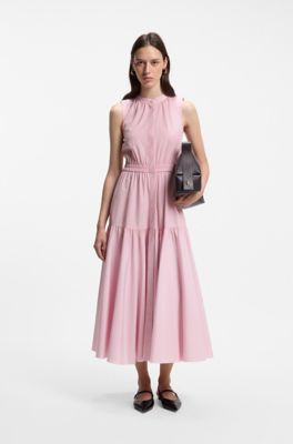 Sleeveless dress in cotton poplin, Light Pink