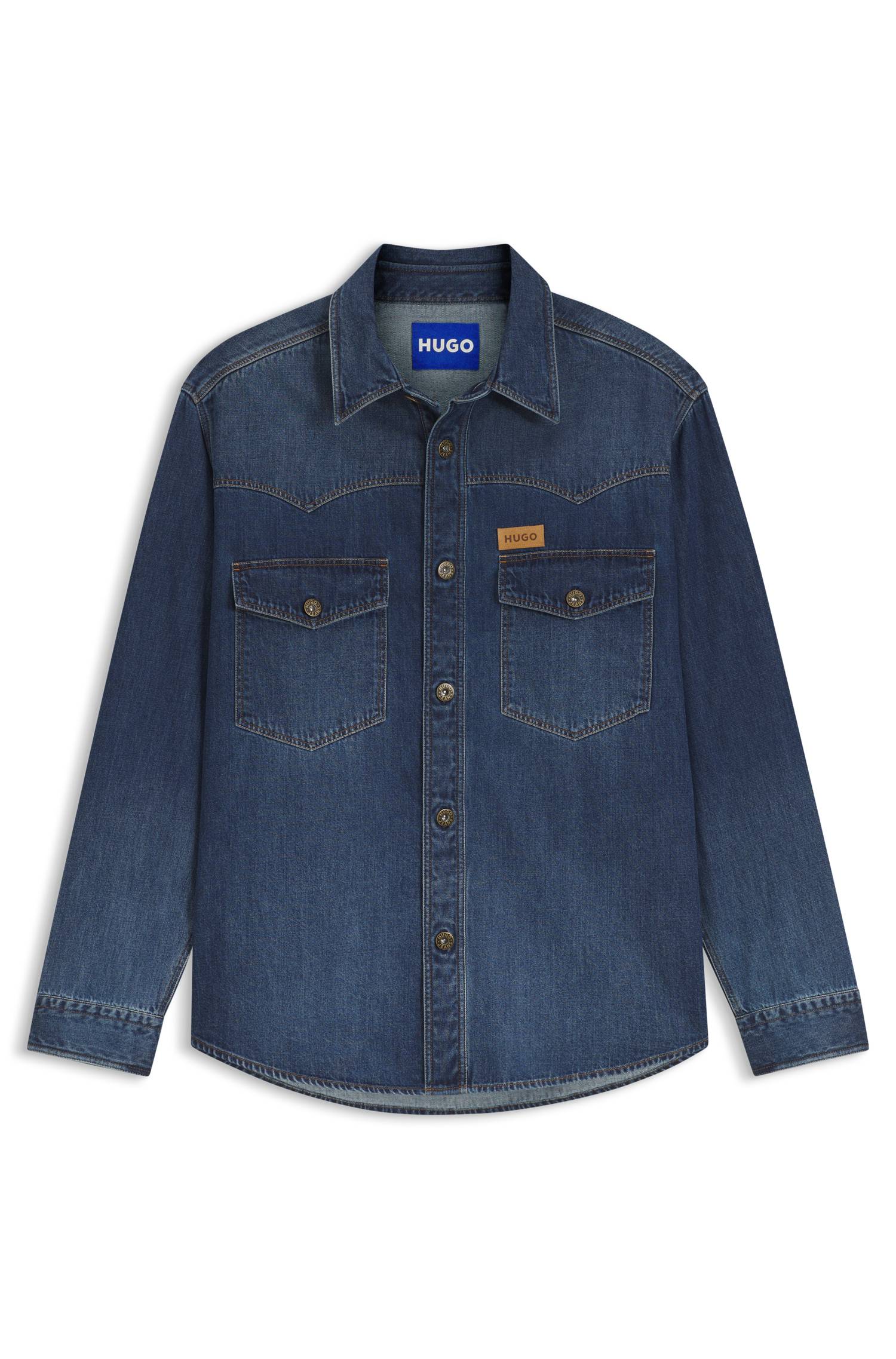 Hugo Oversized-fit shirt in cotton denim skjortor & blusar herr – bild 4