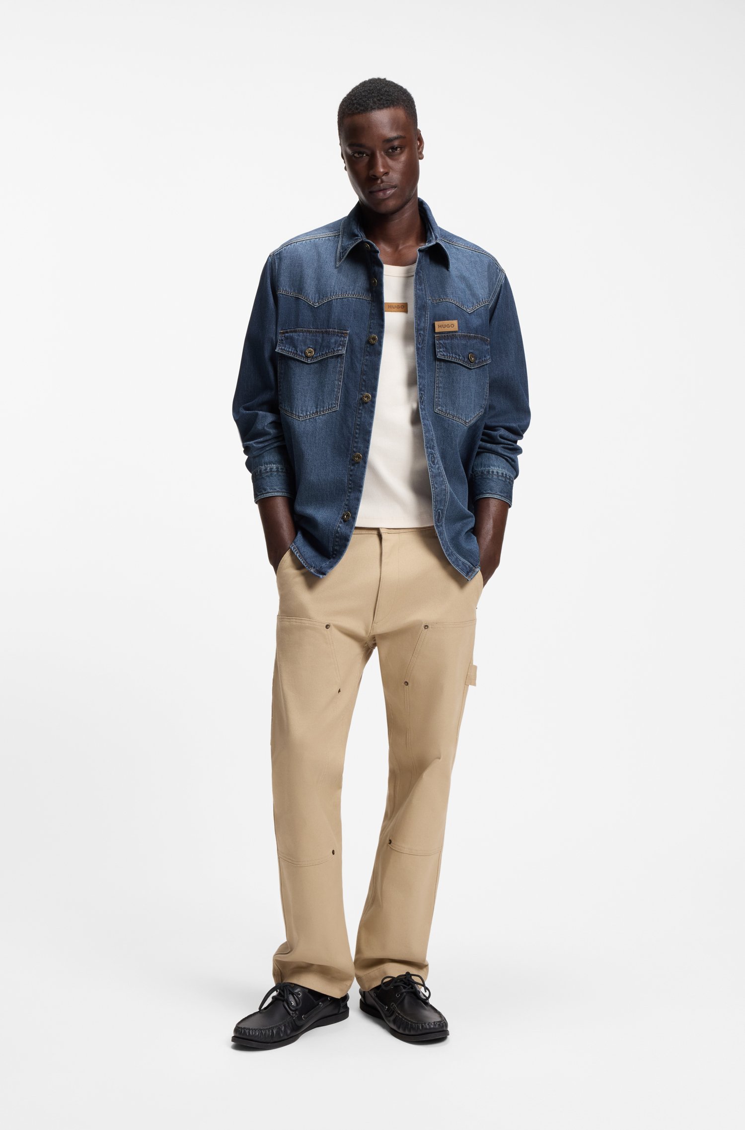 Hugo Oversized-fit shirt in cotton denim skjortor & blusar herr – bild 2