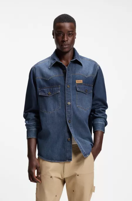 Chemise Oversize en denim de coton
