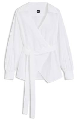 Regular-fit blouse with wrap front 1