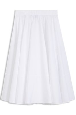 A-line skirt in cotton poplin, White