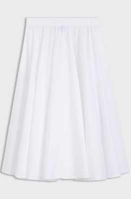 A-line skirt in cotton poplin, White