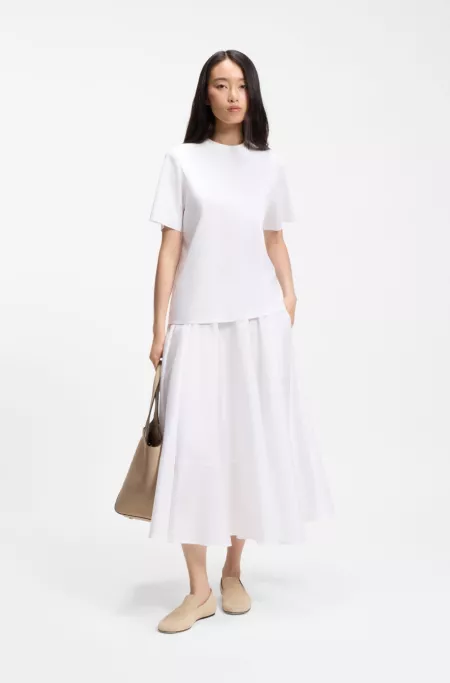 A-line skirt in cotton poplin