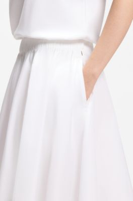 A-line skirt in cotton poplin, White
