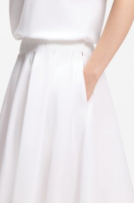 Boss A-line skirt in cotton poplin midikjolar dam – bild 3