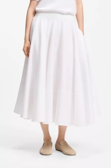 A-line skirt in cotton poplin