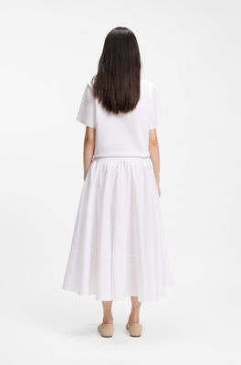 A-line skirt in cotton poplin, White