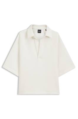 Loose-fit polo sweatshirt in scuba jersey 1