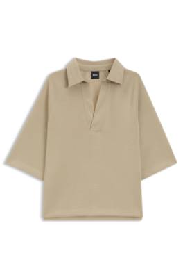 Loose-fit polo sweatshirt in scuba jersey 1