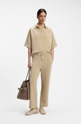 Loose-fit polo sweatshirt in scuba jersey 2