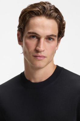 Merino-wool sweater in a regular fit, Black