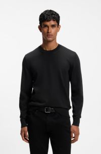 Merino-wool sweater in a regular fit, Black