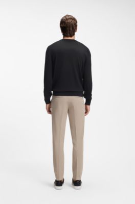Merino-wool sweater in a regular fit, Black