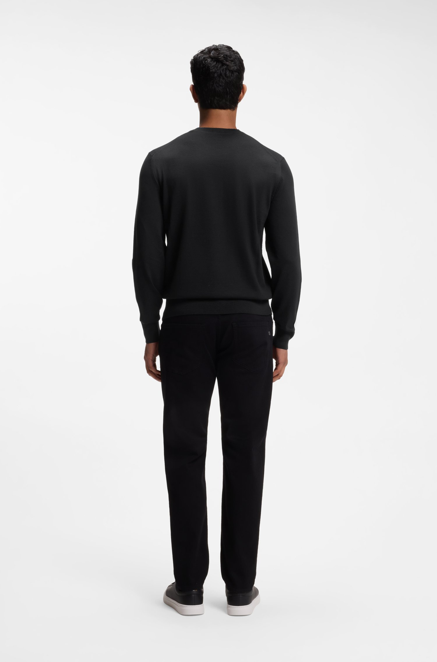 Boss Merino-wool sweater stickade tröjor herr – bild 3