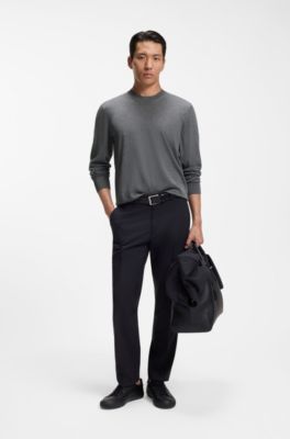 Regular-fit sweater i merinould, Gr&aring;