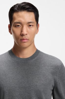 Regular-fit sweater i merinould, Gr&aring;