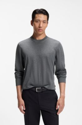 Regular-fit sweater i merinould, Gr&aring;