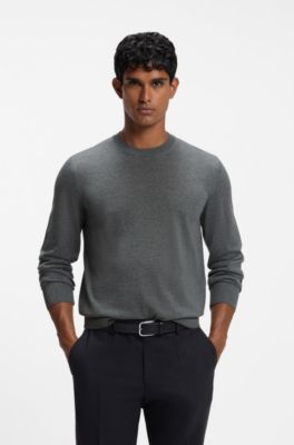 Regular-fit trui van merinowol, Grijs