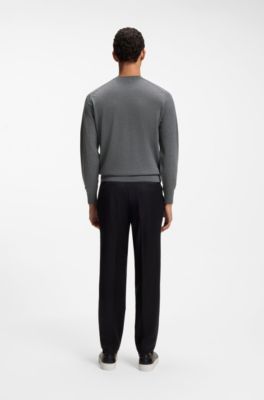 Merino-wool sweater in a regular fit, Grey