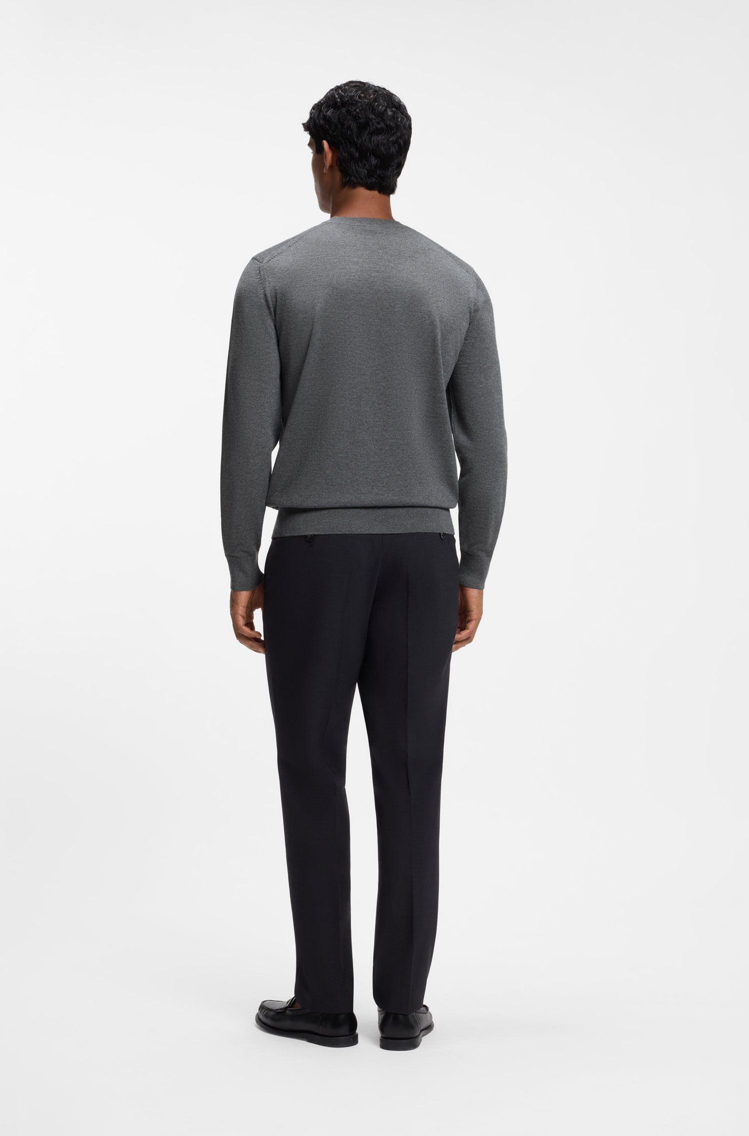 Boss Merino-wool sweater stickade tröjor herr – bild 3