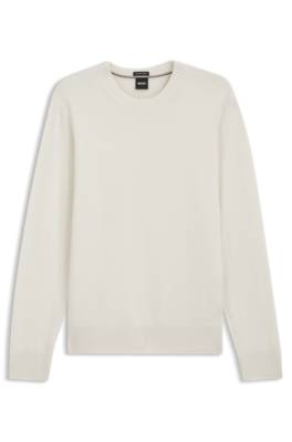 Boss Crew-neck sweater crafted from virgin wool stickade tröjor herr – bild 4