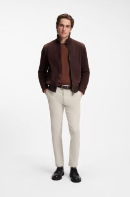 Maglione regular fit in lana merino, Marrone