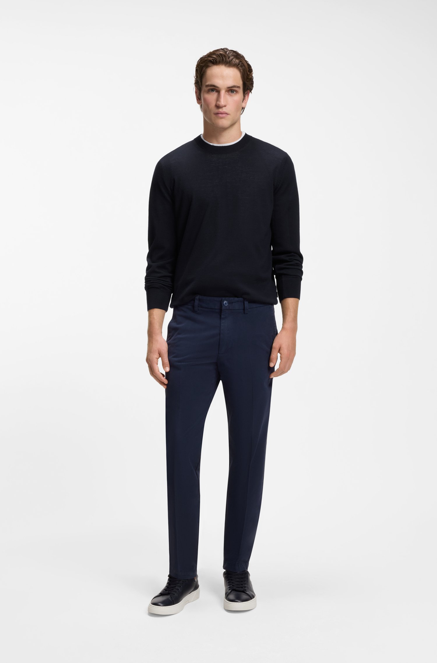 Boss Merino-wool sweater stickade tröjor herr – bild 2