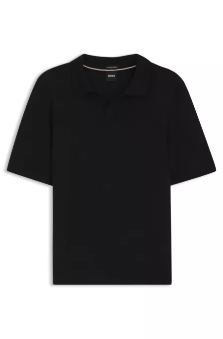 Merino-wool sweater with Johnny collar