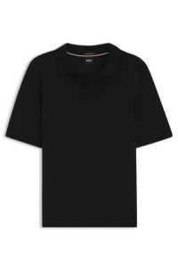 Merino-wool sweater with Johnny collar, Black