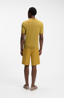 Merino-wool knit polo with Johnny collar 3