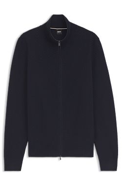 Zip-up cotton sweater