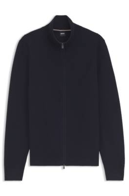 Cotton cardigan with diagonal structure 1