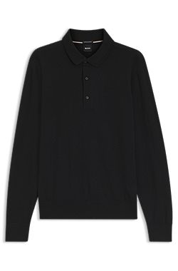 Merino-wool polo sweater