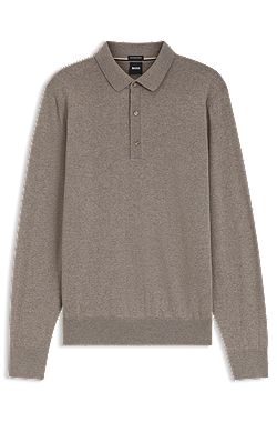 Merino-wool polo sweater