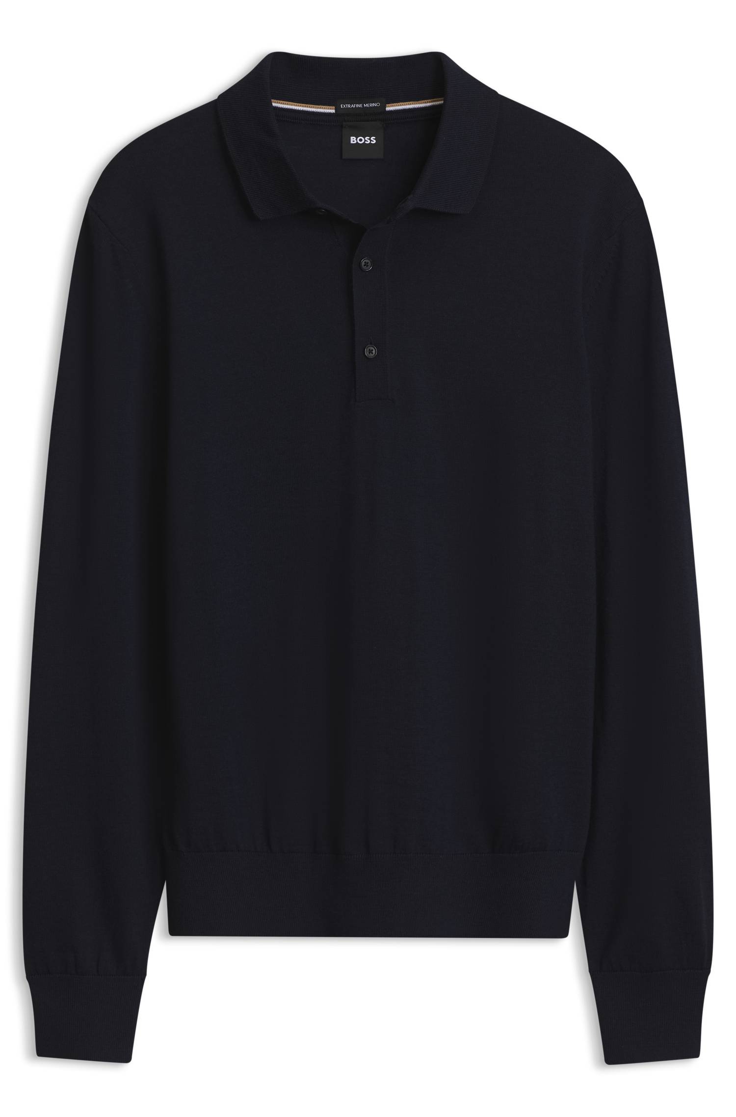 Boss Merino-wool polo sweater pikéer herr – bild 4
