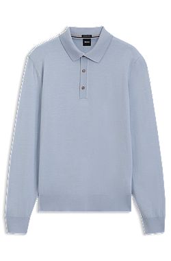 Merino-wool polo sweater