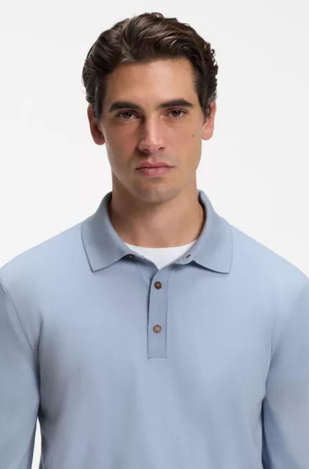 Pull col polo en laine mérinos