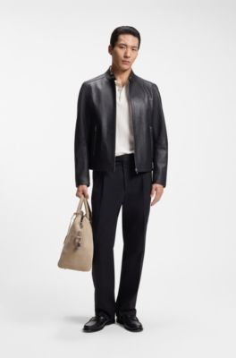 Regular-fit gebreide polo van gestructureerd materiaal, Naturel