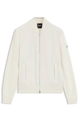 Cotton-knit hybrid jacket with bomber collar 4