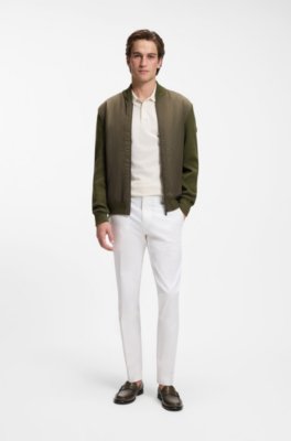 Cotton-knit hybrid jacket with bomber collar 2