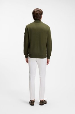 Cotton-knit hybrid jacket with bomber collar 3