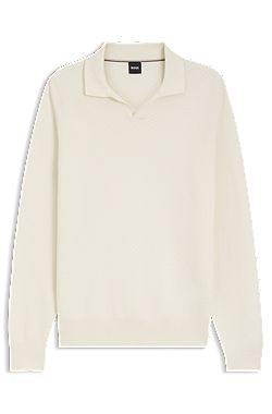 Pullover mit Johnny-Kragen aus Baumwollstrick