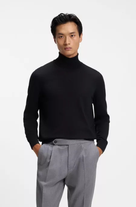 Pull à col roulé en laine mérinos extra fine