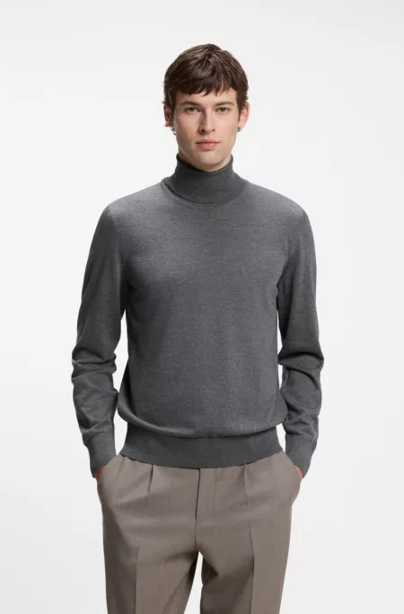 Pull à col roulé en laine mérinos extra fine